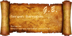 Gergen Barnabás névjegykártya